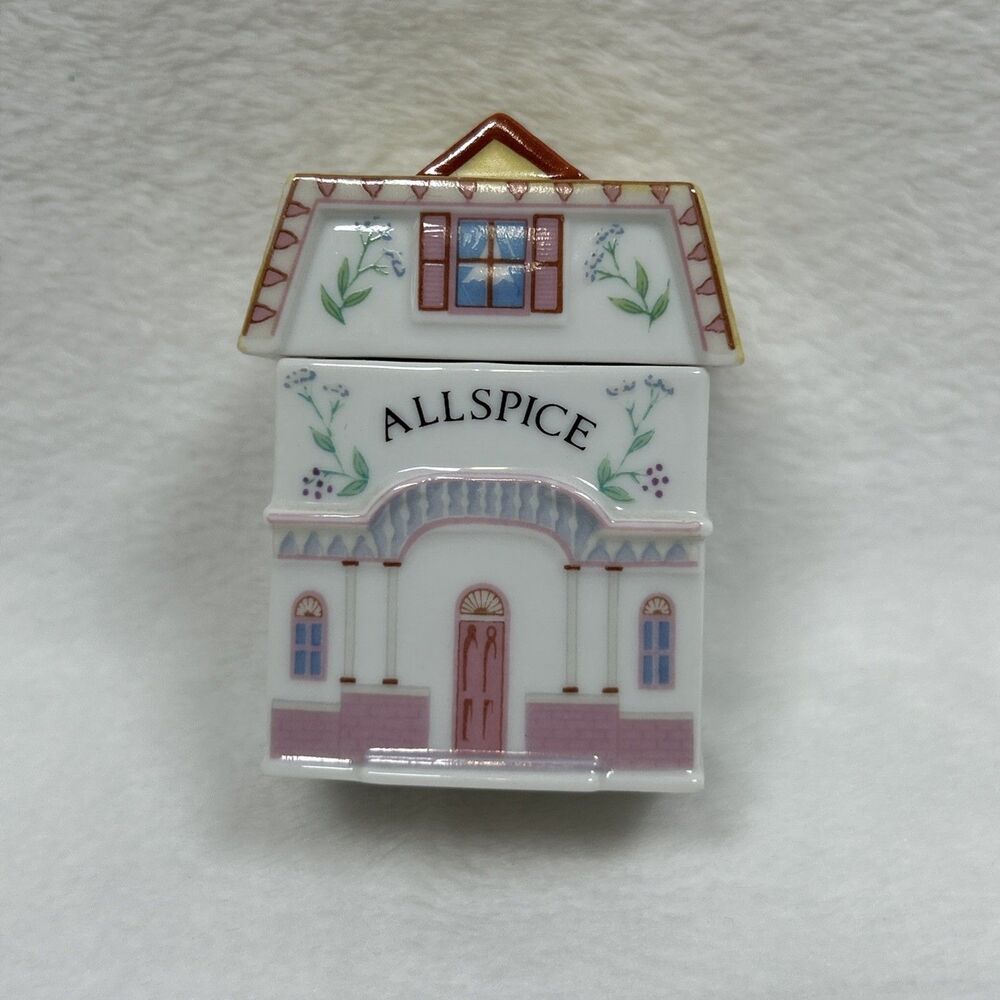 Vintage 1989 Lenox Spice Village Allspice Spice Jar Fine Porcelain